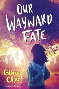 Book cover, white writing over an image of a tree with the afternoon sun behind it and the silhouette of a dark-haired girl in a jean jacket with her back to the viewer, gazing up at the tree