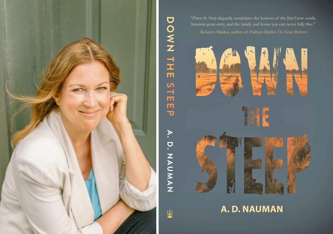 Author A.D. Nauman and her book Down the Steep