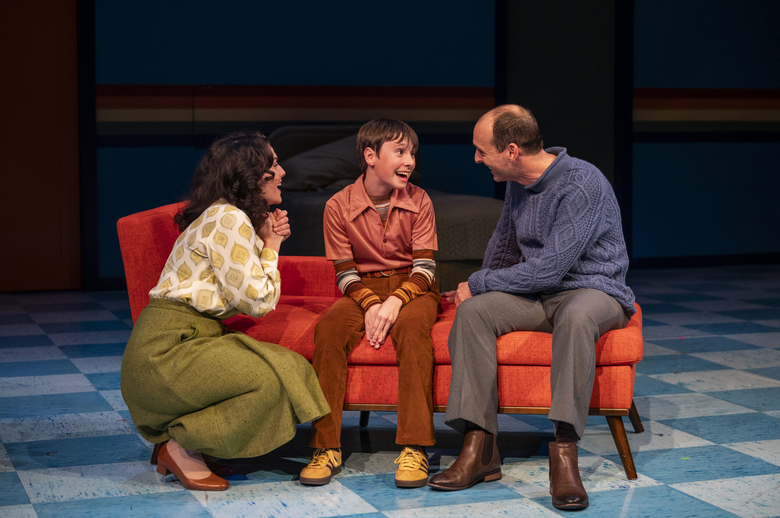 Bockel, Long, and Schellhardt in FALSETTOS. Credit Michael Brosilow